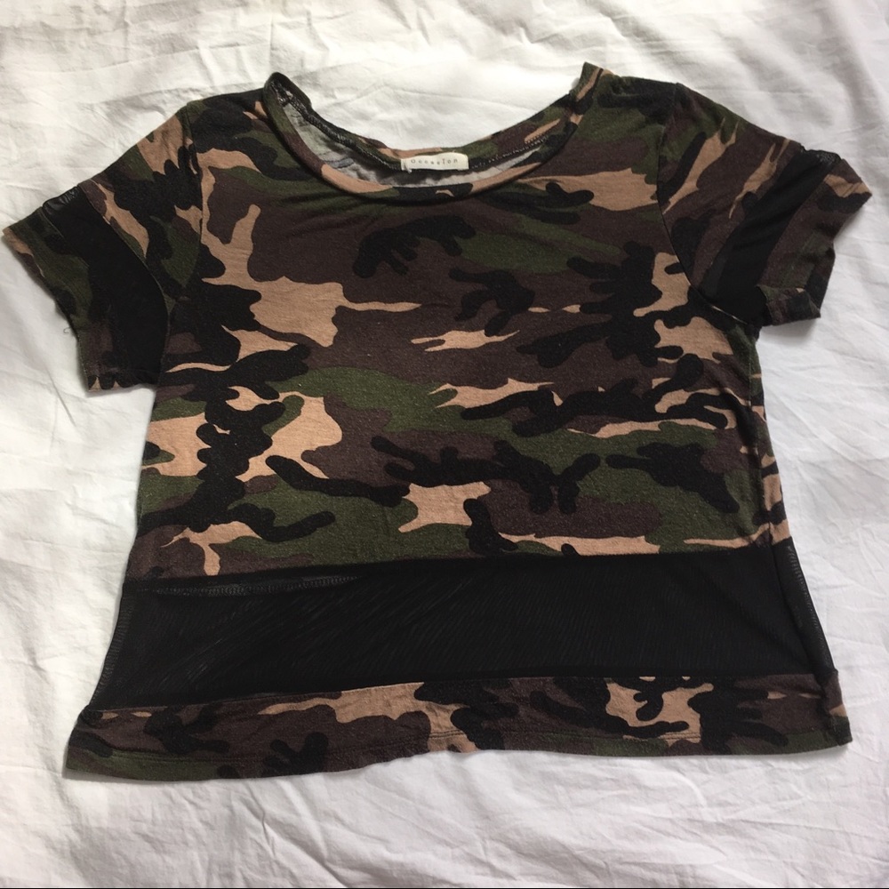 short-sleeve camo top